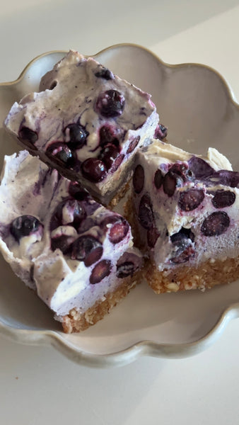 Blueberry Glow Cheesecake with Fertile You Elixir (Dairy-Free & No-Bake)